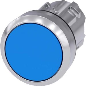 PUSHBUTTON 22MM METAL BLUE