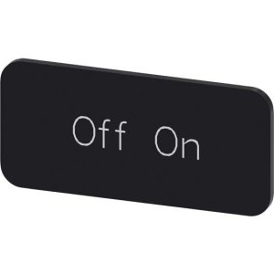 LABEL PLATE 12.5X27MM BLACK/WHITE ON/OFF