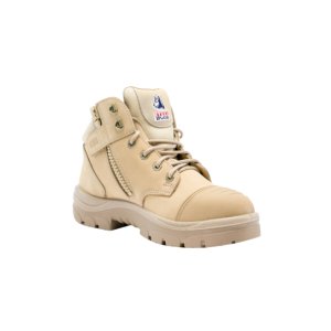 BOOT LACE UP ZIP PARKES SCUFF CAP SAND 5 STEEL BLUE