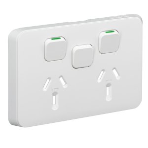 SKIN SOCKET DOUBLE SOCKET EXTRA SWITCH WHITE ICONIC