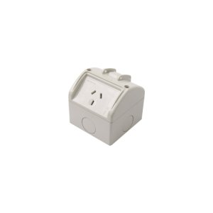 SOCKET OUTLET SINGLE SWITCHED 10A 250V IP53 WHT GLIGHT