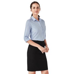 SHIRT LADIES 3/4 SLEEVE WHITE 10 BIZ CORPORATE