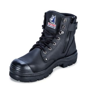 BOOT SAFETY ARGYLE ZIP BLACK 7.5 STEEL BLUE