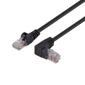 PATCH LEAD RIGHT ANGLED 1M CAT6 BLACK UTP DYNAMIX