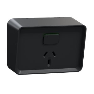 SOCKET SINGLE 10A 250V BK BLACK ICONIC