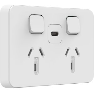 OUTLET SOCKET DOUBLE USB TYPE C FAST 25W WHITE PDL