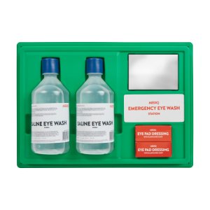 EYEWASH STATION OPEN WITH MIRROR EWSOM MEDIQ
