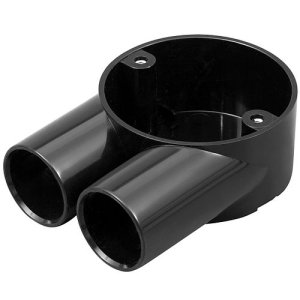 CONDUIT JUNCTION BOX 2 WAY 25MM BLACK MASER