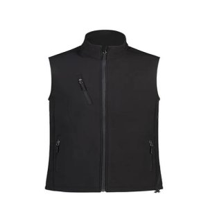 VEST MENS SOFTSHELL 8000MM WATER RES YKK ZIP BLK XL CLOKE