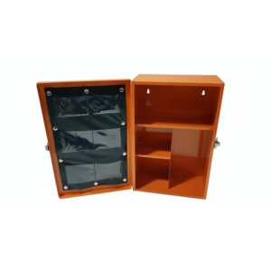 CABINET METAL FIRST AID (EMPTY) ORANGE 43CM X 28CM X 15CM