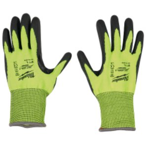 GLOVES HI-VIS CUT 4(D) PU DIPPED LARGE MILWAUKEE