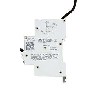 RCBO 1 MOD COMBO 1P+N 10AMP 6KA 30MA C CURVE W/ NEUTR TAIL