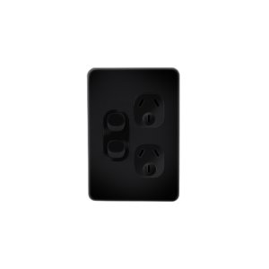 POWERPOINT DOUBLE VERT 10A BLACK VYNCO METRO