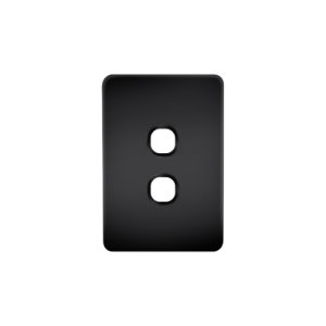 SWITCH PLATE 2G BLACK VYNCO METRO