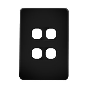 SWITCH PLATE 4G BLACK VYNCO METRO