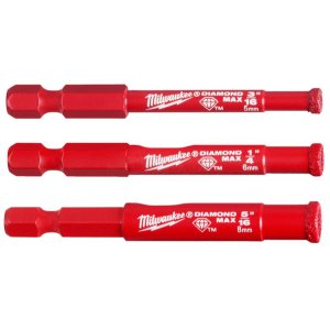 HOLESAW ONE PIECE 3PC SET DIAMOND GRIT MAX