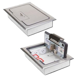 FLOORBOX SS 2POWER 3DATA SHALLOW VYNCO