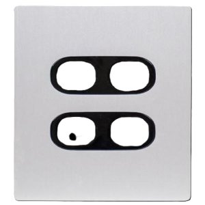 SWITCH 4 GANG PLATE ONLY BLK SIL MET VYNCO URBAN