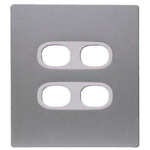 SWITCH 4 GANG PLATE ONLY WHT SIL MET VYNCO URBAN