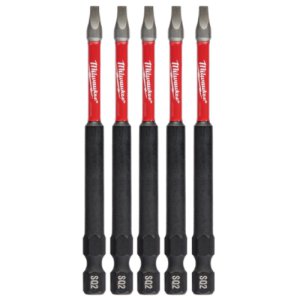 POWER BIT SQUARE RECESS #2 89MM (3 1/2IN) 5PK SHOCKWAVE