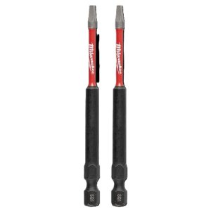 POWER BIT SQUARE RECESS #1 89MM (3-1.2IN) 2PK SHOCKWAVE