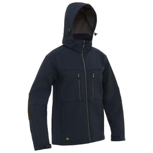 JACKET FLX & MOVE  HOODED SOFT SHELL NAVY L BISLEY