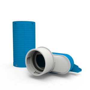 VALVE COLLECTOR 1 X 90MM, 125MM, H=250MM, 90DEG W. SLEEVE