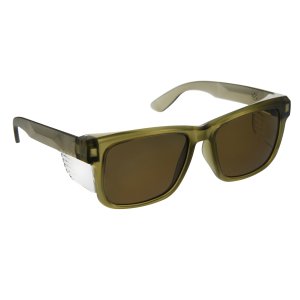 EYEWEAR SAFETY FRONTSIDE POLARISED SMOKE LENS KHAKI PRO CHOI