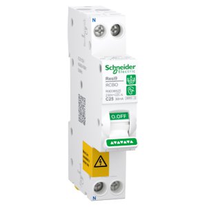 RCBO SLIM 1PN C 25A 6KA 30MA TYPE A RESI9 SCHNEIDER