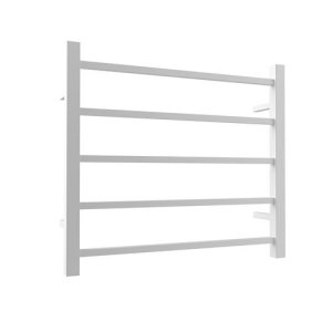 TOWEL RAIL SQUARE LADDER 5BAR MATTE WHT 530X600 QUADRO
