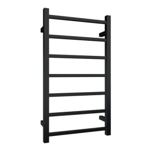 TOWEL RAIL SQUARE LADDER 7 BAR MATTE BLK 800X450 QUADRO