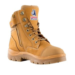 BOOT LACE-UP ZIP SCUFF LADIES SAND 7 150MM STEEL BLUE (UK5)