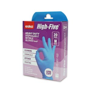 GLOVE HEAVY DUTY DISPOSABLE 20PK BLUE M HIGH-FIVE