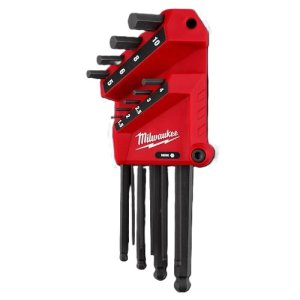 MILWAUKEE 9PC METRIC L-STYLE WITH BALL END HEX KEY SET