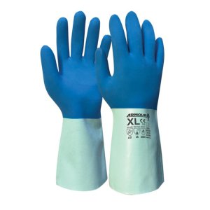 GLOVE CHEMICAL LATEX CONTACTHEAT 250  GAUNTLET BLUE XS 30CM