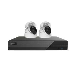 KIT CCTV 4CH NVR, 2TB HDD & 2 WHT CAMERA TVT-D2.8POE-AI-6MP