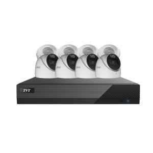 KIT CCTV 4CH NVR, 2TB HDD & 4 WHT CAMERA TVT-D2.8POE-AI-6MP