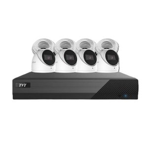 KIT CCTV 8CH NVR, 2TB HDD & 4 WHT CAMERA TVT-D2.8POE-AI-6MP