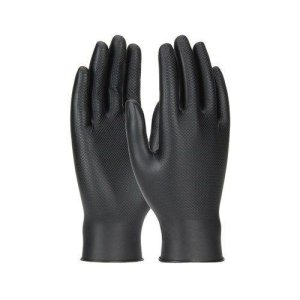 GLOVES DISPOSABLE SKINS 8 MIL BLACK 2XL GRIPPAZ 50PK