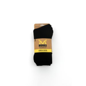 SOCK APPAREL SOCK BAMBOO 2 PACK BLACK UK 6 - 10 MUNKA