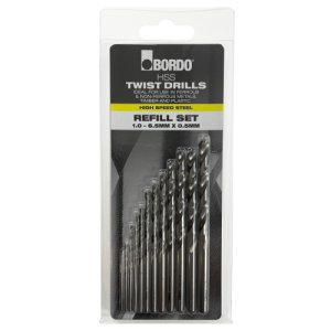 DRILL JOBBER 12PCE 1-6.5MM BORDO PACKED IN CLAMS