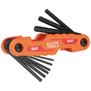 HEX KEY SET 9 KEY COMPACT FOLDING - SAE 5/64 TO 1/4IN KLEIN
