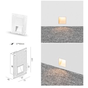 STEP LIGHT 3W TRIMLESS IP21 3K WH LED DRIVER NOT INCLUDED