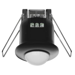 SENSOR PIR 6M RECESSED 360 DEG BLACK 40MM HPM