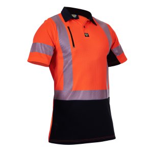 POLO D/N MICROVENT FLOR/BK 3XL CAUTION