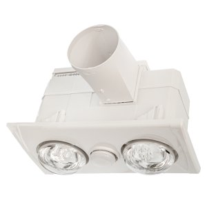 HEAT FAN LIGHT SPARTA 2 LAMP WHITE MANROSE