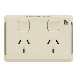 TWIN SOCKET OUTLET, CLEANER, 10A HOR BG CLIPSAL
