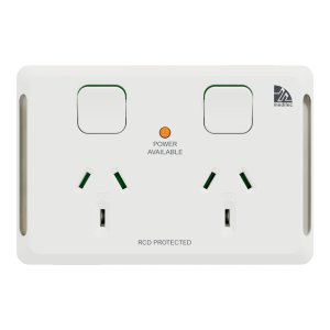 RCD PROTECTED TWIN SOCKET 10A HORIZ WE CLIPSAL