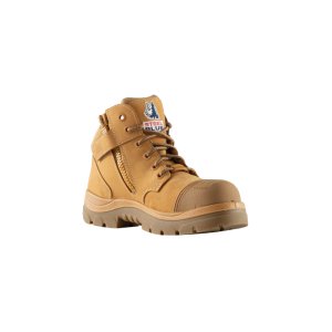 BOOT SAFETY PARKES ZIP SCUFF COMP EH WHEAT 10 STEEL BLUE
