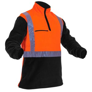 FLEECE D/N 1/2 ZIP 380GM FLOR/BK 3XL CAUTION